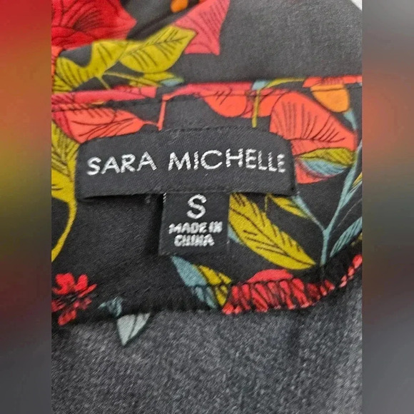 Sara‎ Michelle Cowlneck Satin Floral Dress Women's Size S - Picture 5 of 6